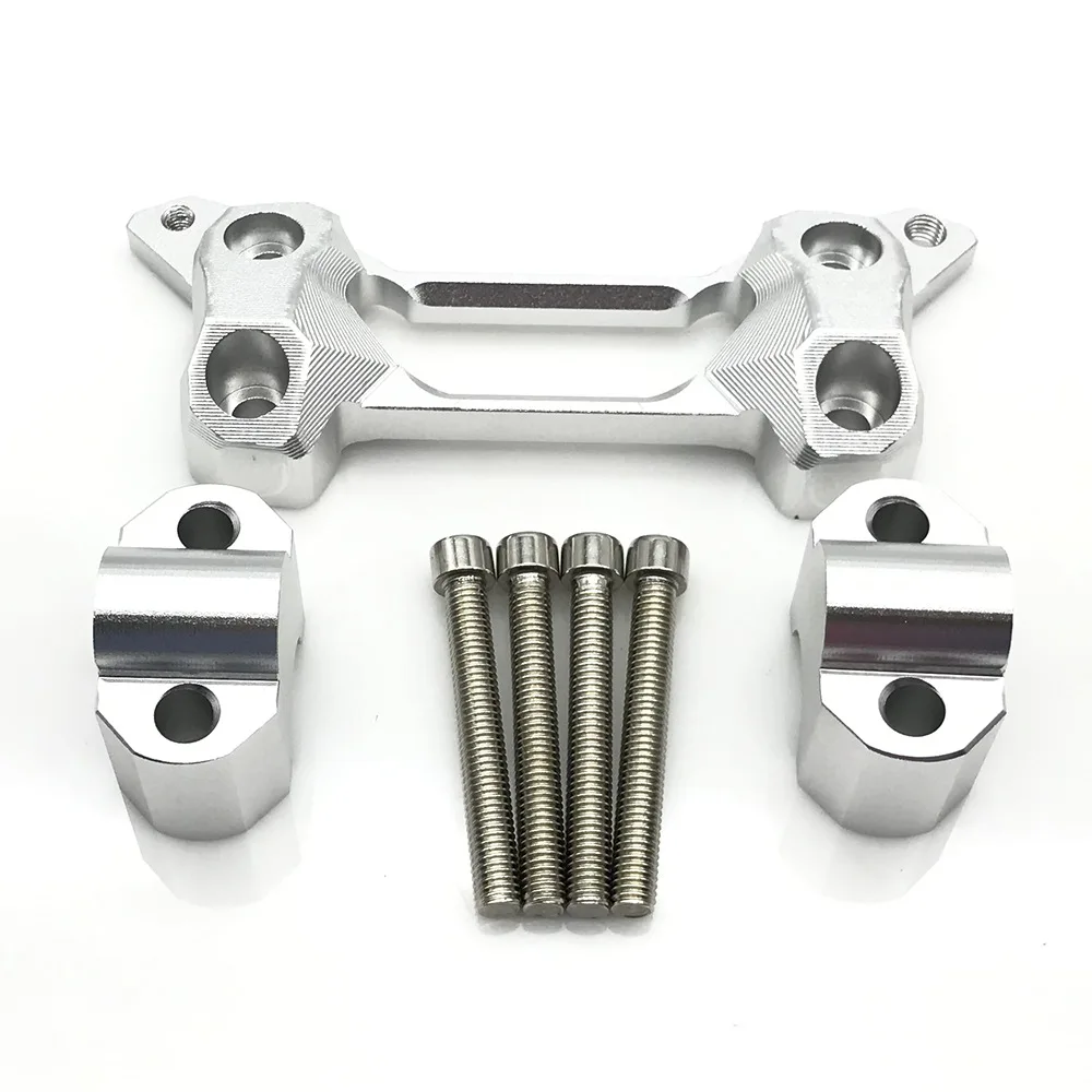 For Kawasaki Versys650 KLE650 2015-2021 Motorcycle Handlebars Risers Handle Heightening Kit Clamp Adapter Silver