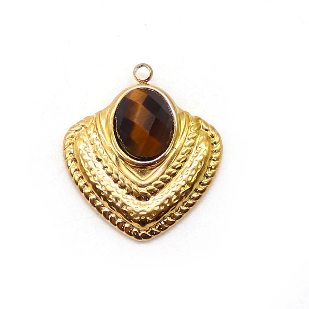 Shield‑shaped Embossed Braided Metal Frame Oval Cabochon Inlay Textured Vintage Tribal Charm for Handmade Bohemian Statement