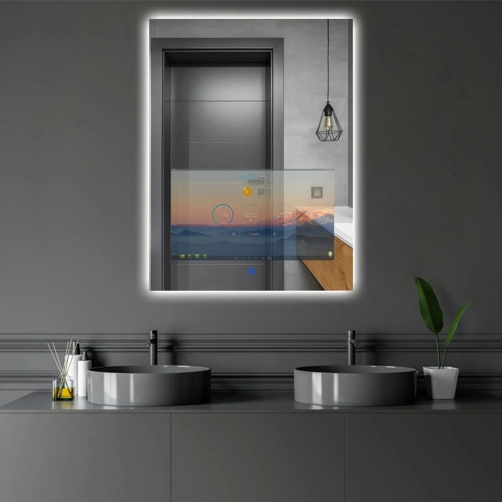 For  24 x 32 Inch Bathroom Vanity Smart Mirror with 21.5