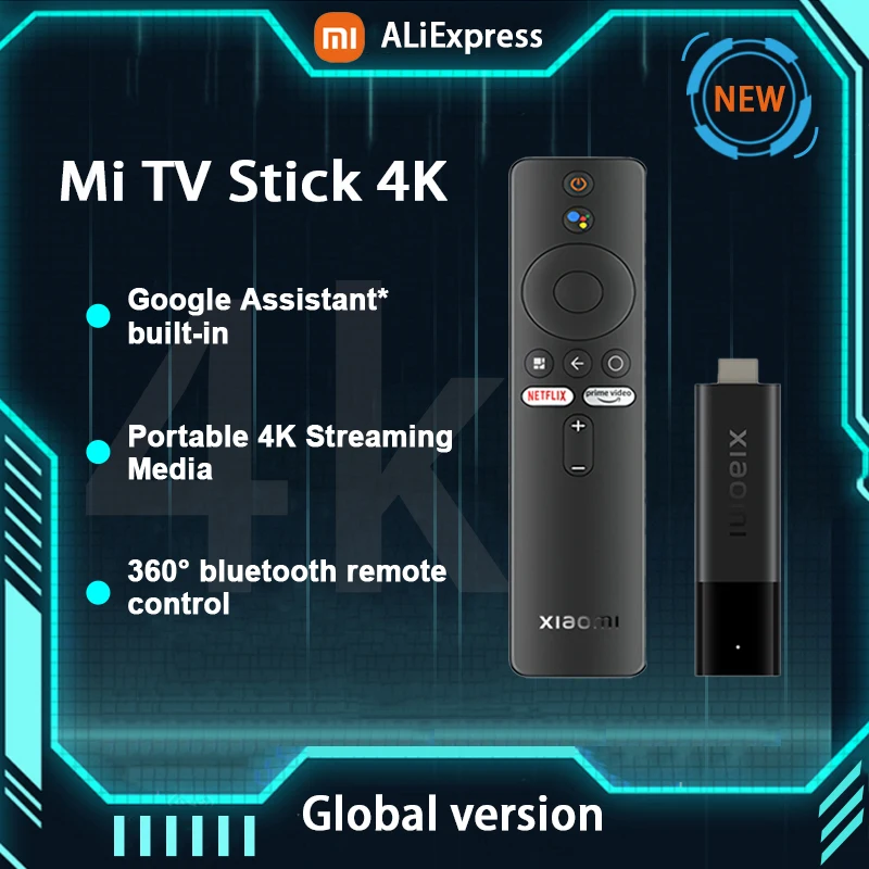 Телефон Xiaomi Mi TV Stick, 4K, 4K, 4 ядра, 8 Гб