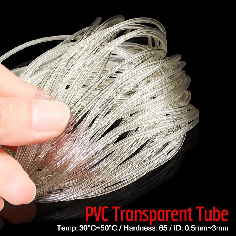 0.5mm/0.8/1/1.2/1.5/1.6/2/2.5/3mm PVC Transparent Plastic Capillary Hose High Quality Water Small Tube Anti Tearing Anti Bending