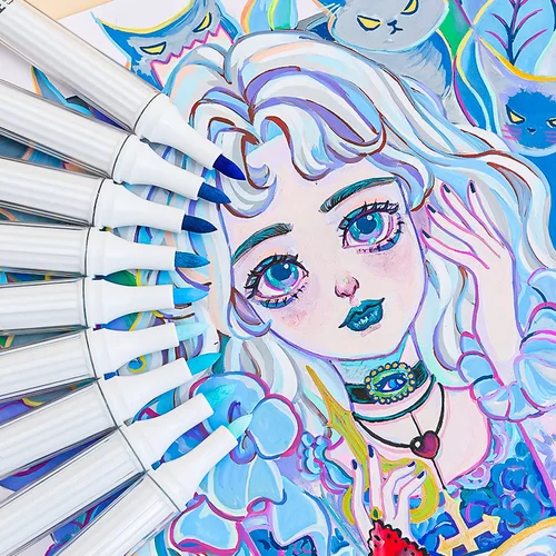 Imagen 2 del producto Languo-rotulador acrílico de cabeza suave para artista, pintura rupestre, tela de cerámica de vidrio, manualidades Diy, Graffiti para estudiantes, bolígrafos de pintura acrílica