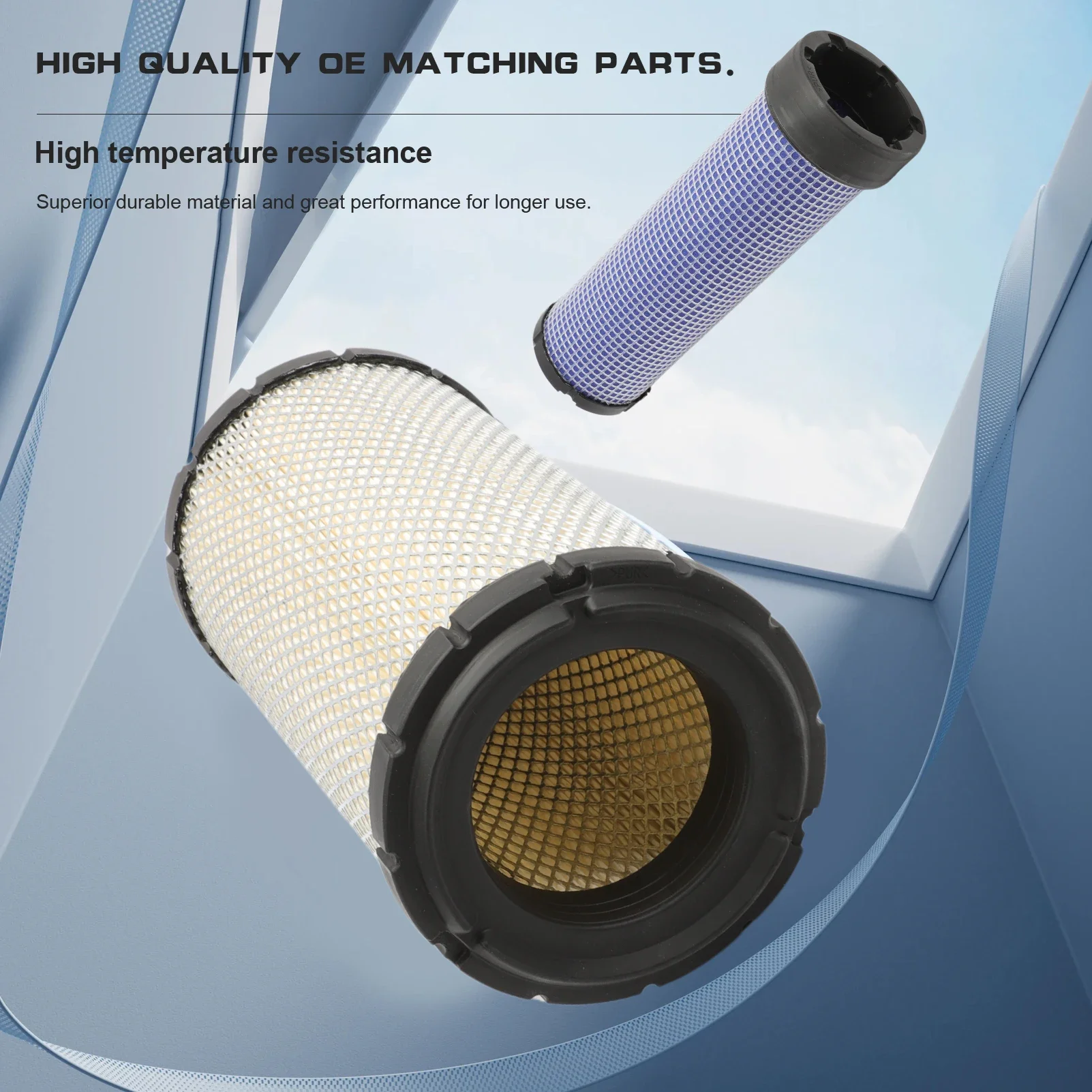 Outer Inner Air Filter Kit For Toyota Forklift 4Y Engine Replace RS3940 AF25648 17743U223071 42806 P610905 83347