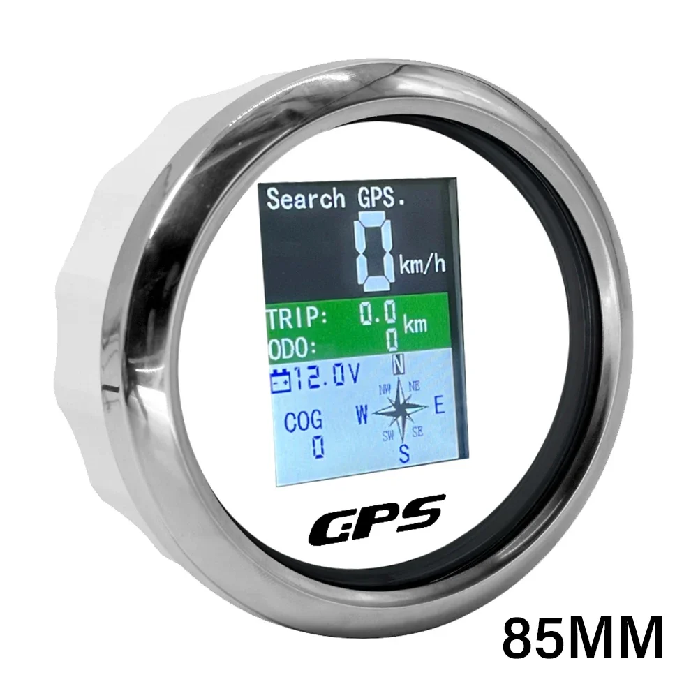 New 85mm Waterproof TFT Screen Digital GPS Speedometer Odometer Trip COG Voltmeter 9-32V with GPS Antenna