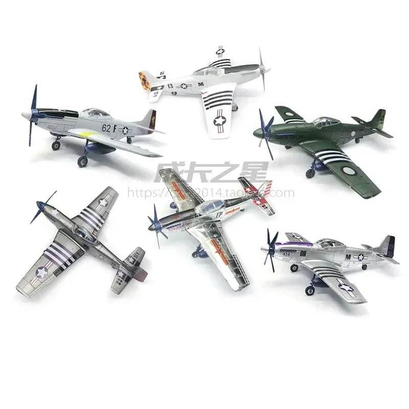 1/48 MUSTANG P-51D Fighter 4D Assemble Model American WWII P51 Airplane Glue-Free 6 Color Separation Quick Imposition Toy