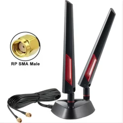 Dual Frequency Wireless WiFi Router, 5G, Network Card, Magnetic Base, RP-SMA Antenna, Extension Cable