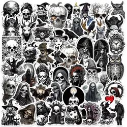 10/30/50PCS Dark Skull PVC Sticker Aesthetic Colored DIY Korean Decoration Scrapbooking Hand Accounting Supplies