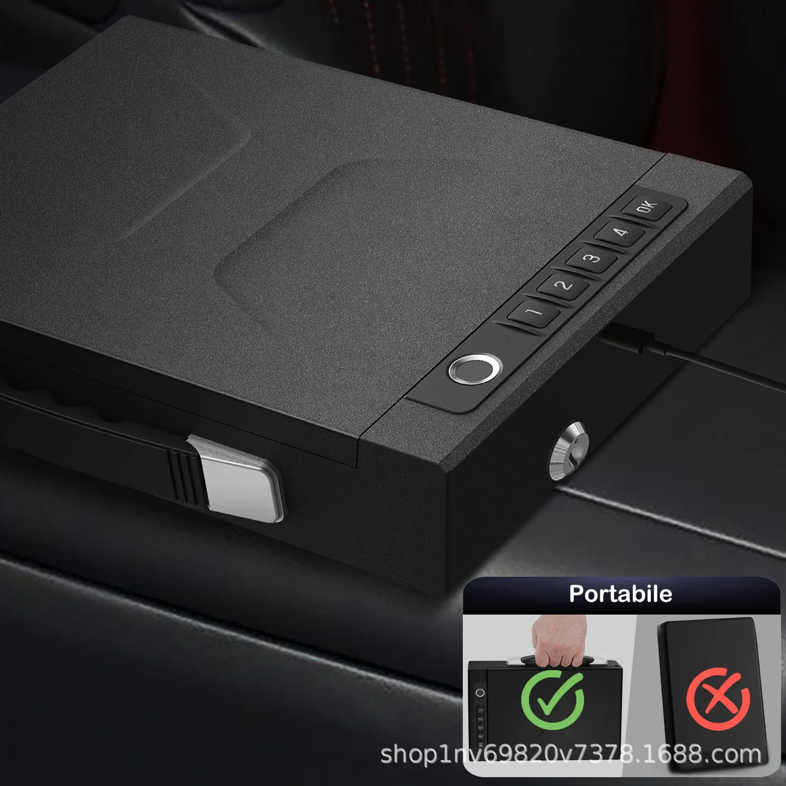 New Graffiti Portable Small Password Fuse Box Metal Home Tuya Portable Car Fingerprint Box