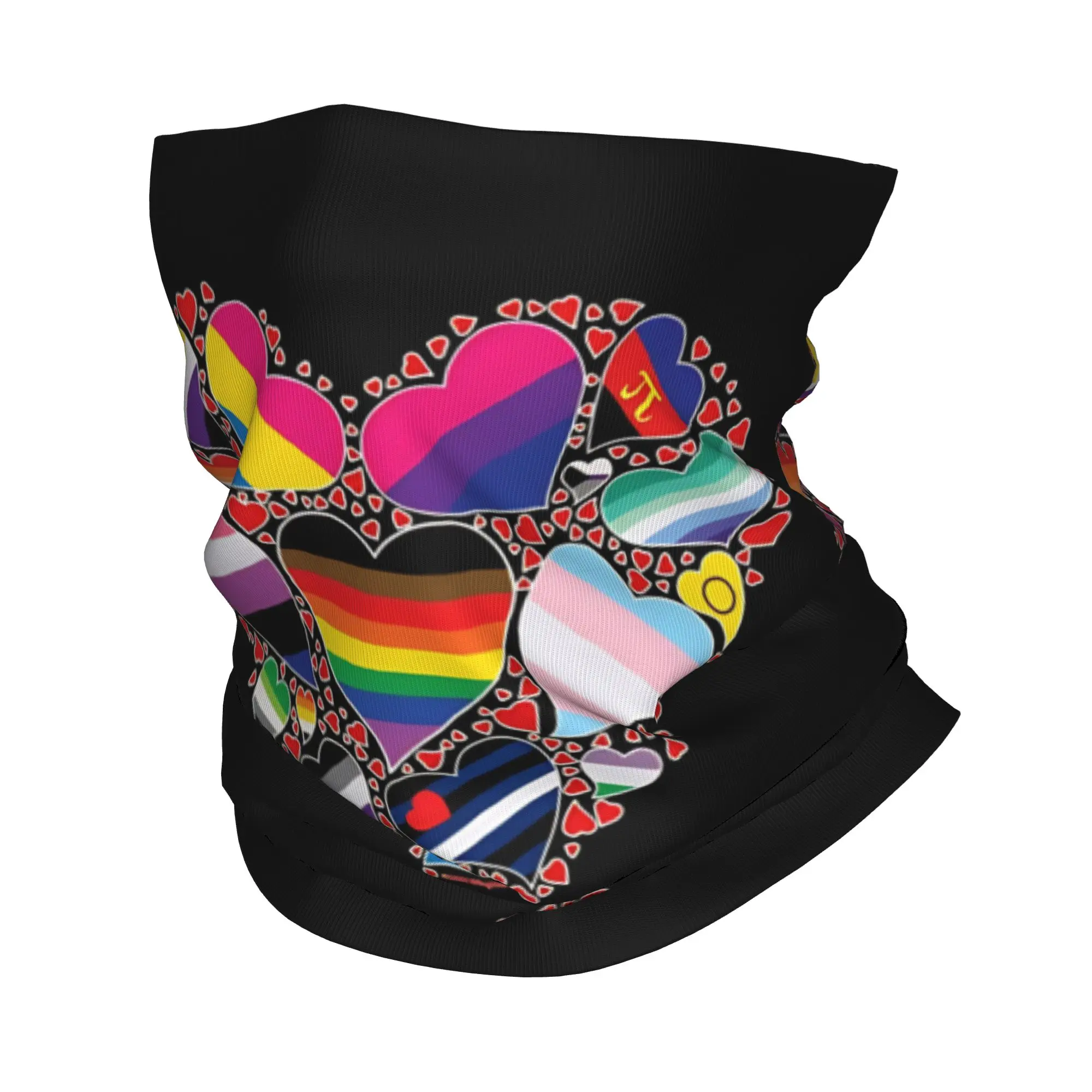

LGBT Pride Heart Bandana Neck Cover Printed Wrap Scarf Multi-use Headband Riding Unisex Adult Breathable