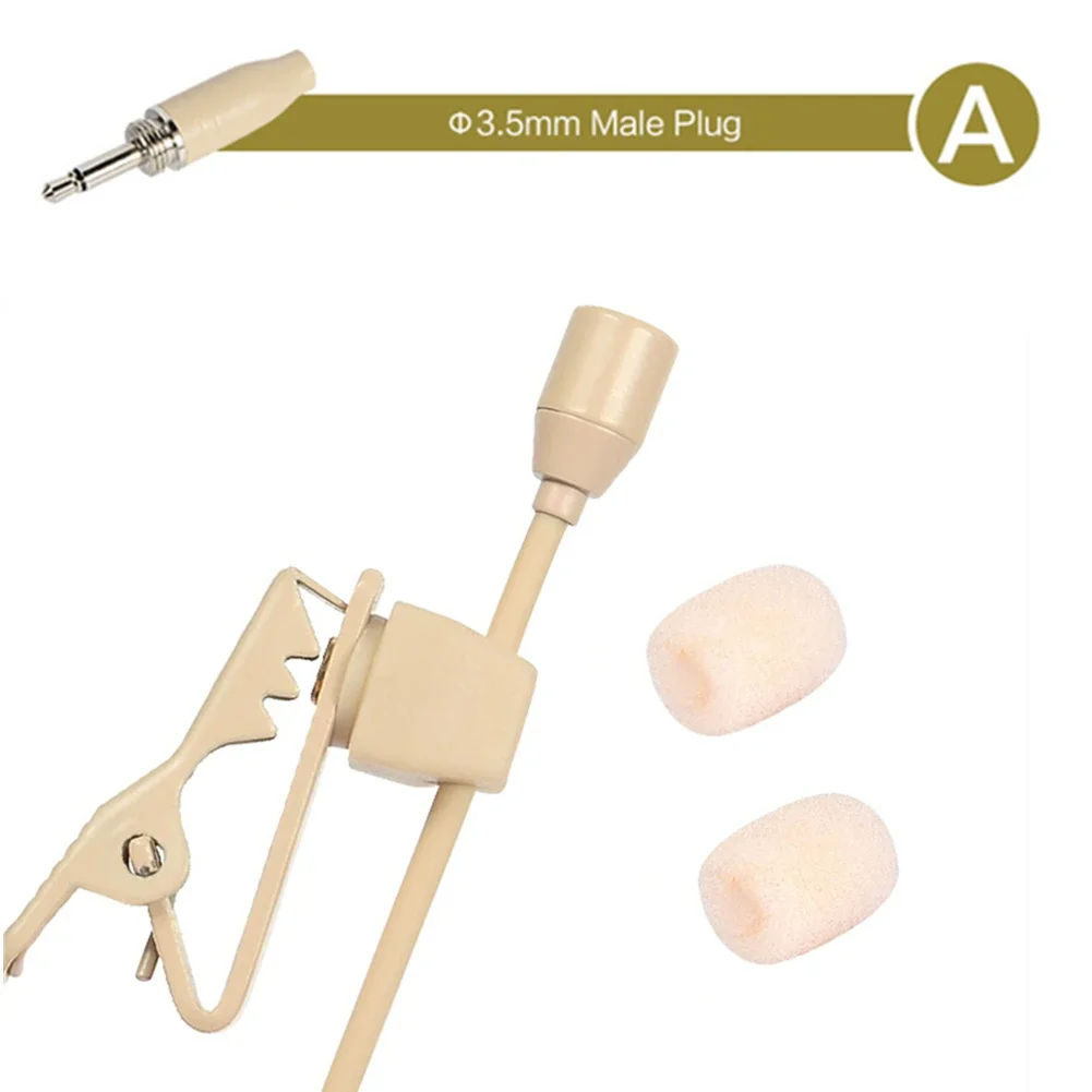 

Beige Collar Clip Lapel Clip Microphone 3.5mm 3-pin 4-pin XLR, Suitable For Wireless Omnidirectional Capacitive Clip Microphones