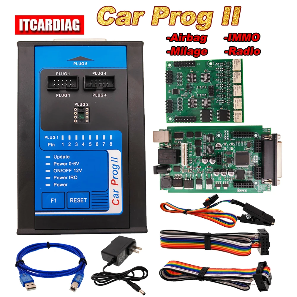 

Carprog 2 V8.28 ECU Programmer Car Prog II Airbag SRS Reset Crash Data Immo Off Read Save Dataflash Programmer Decode Radio Tool