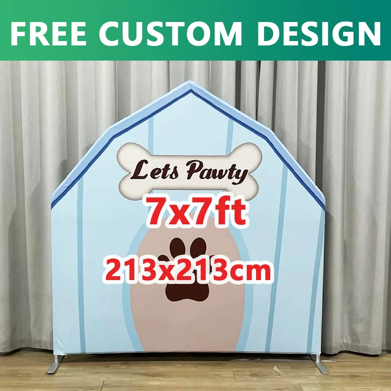 Double-Sided Printed Pet Fabric Cover, 6ft Barn Arch Party Display Stand, Perfect for Decorating Farms, Baby Christening Part