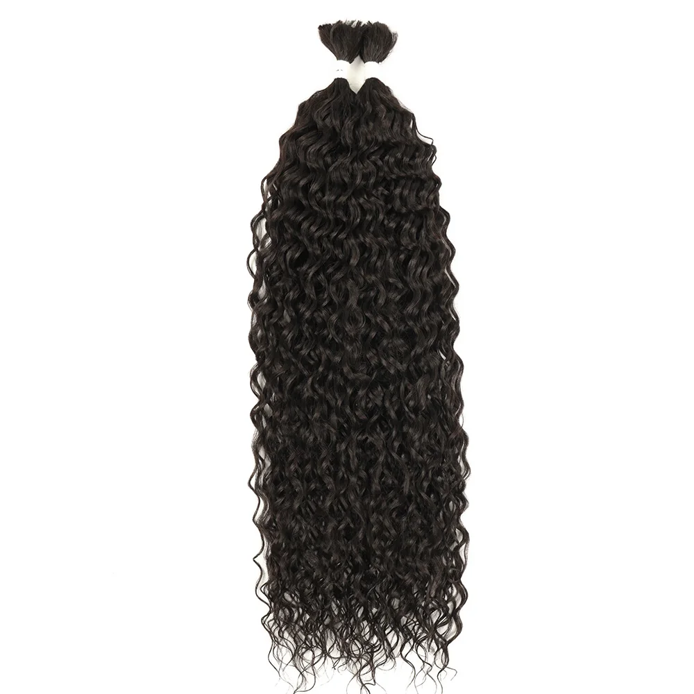 2 Stück 30 Zoll Kinky Curly Synthetische Boho-Zöpfe Bulk-Haar Organische Faser Ohne Tressen zum Flechten – Detail 11