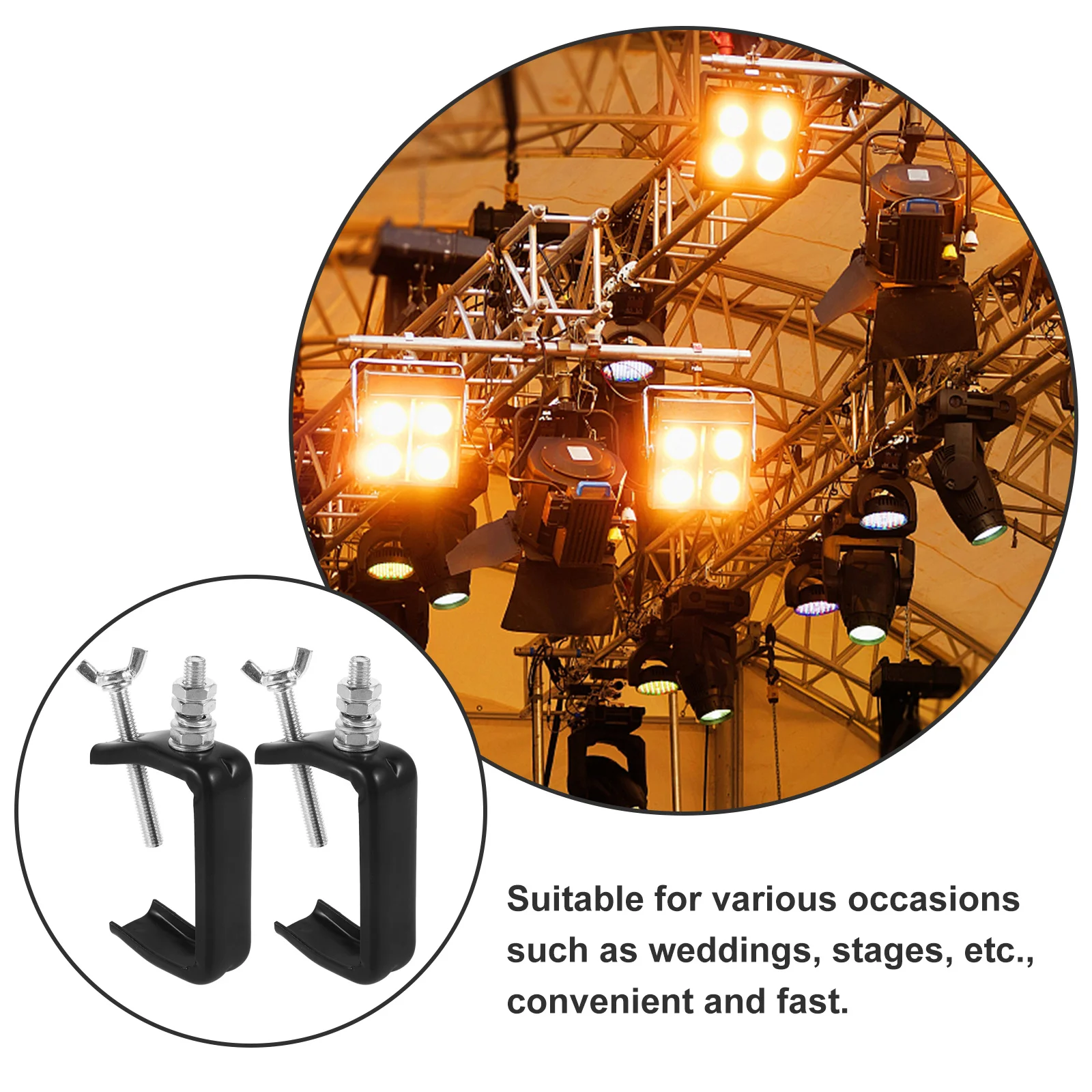 2 ชิ้น Stage Light Hook Hooks คลิปโลหะ Truss Clamps Heavy Duty อุปกรณ์เสริม up