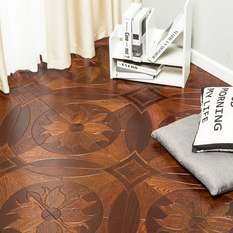 Oak Lotus Pond Moonlight Floor Sand Parquet Background Wall Lotus Pond Moonlight Retro Parquet Floor 15mm