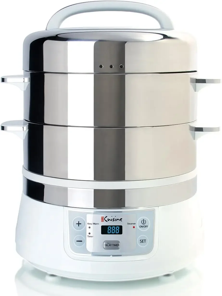 Cuisine FS2500 Electric Food Steamer, Versatile Vegetable Steamer & Steam Cooker Ideal for Fish, Veggie, Meat, Stainless St