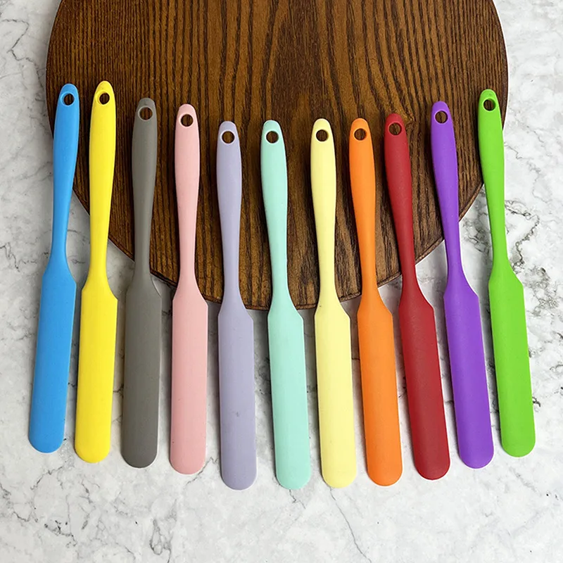 Silicone Long Scraper Color Cream Long Knife Scraper Cake Making Small Accessories Silicon Spatula Baking Tools for Cakes