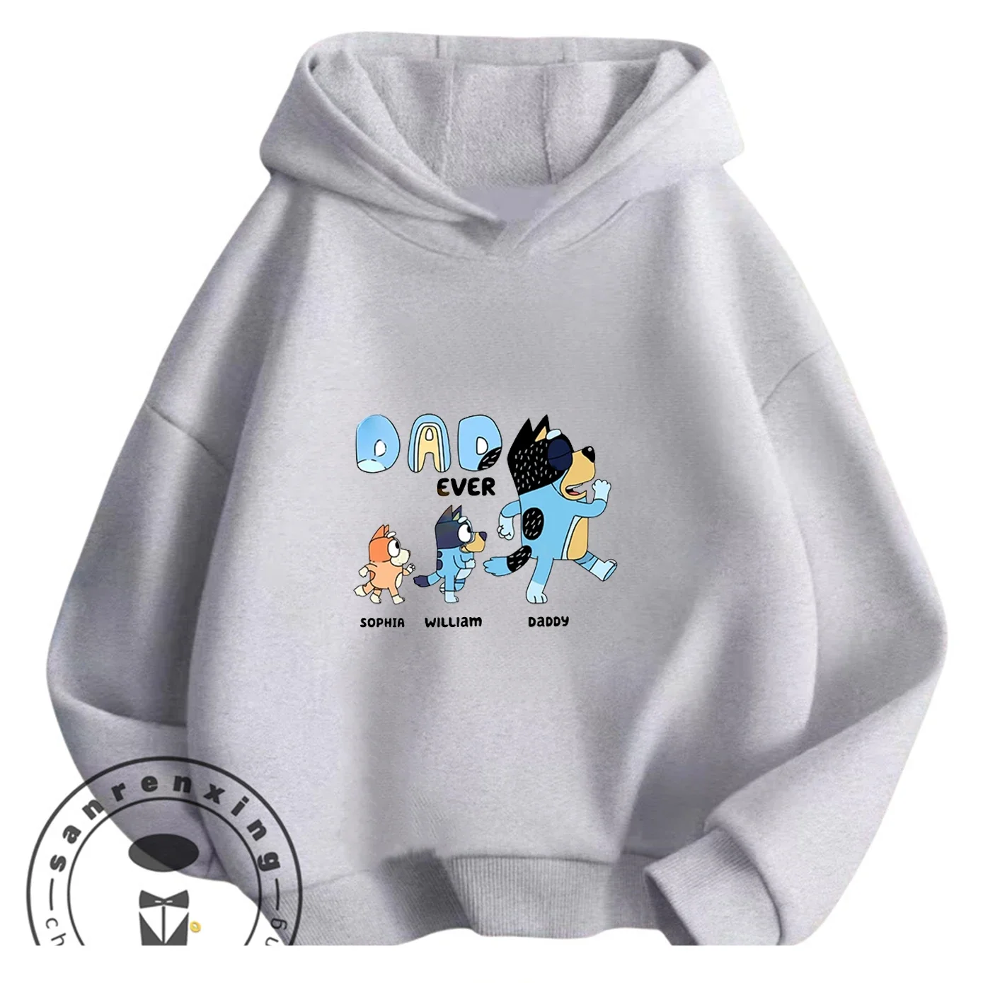 Children Daily Wear Hooded Sweatshirt Bluey Cute Kawaii Fas…