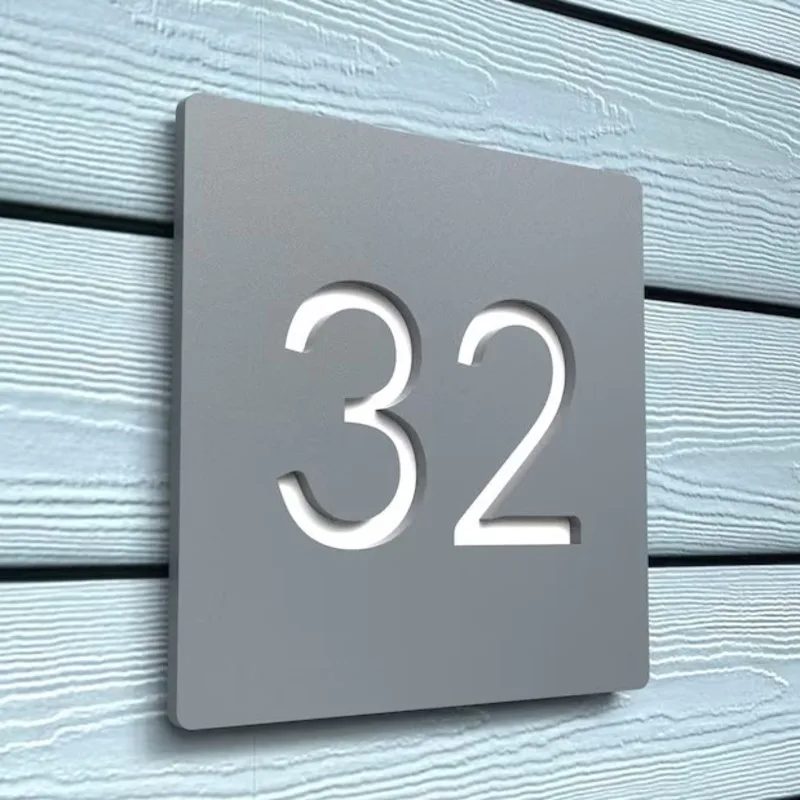 

Personalised Modern Contemporary 3D Exterior House Numbers Sign Matte Black/Grey White Outdoor House Plate Door Number Plaque