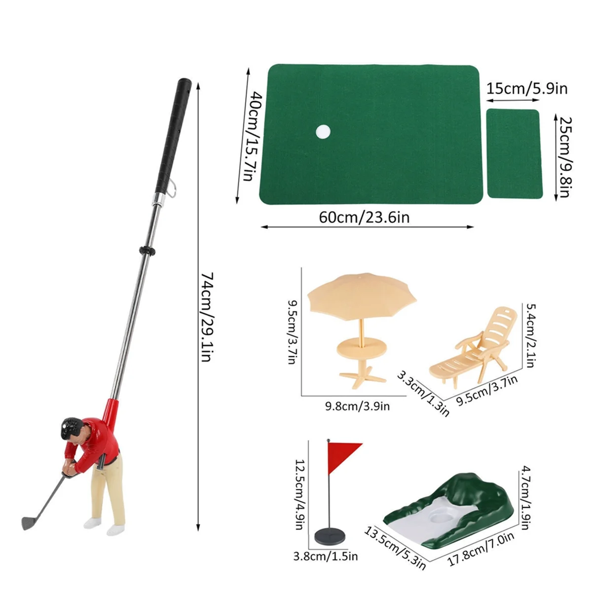 A72I Mini Golf Game Mini Golf Club Doll Set Indoor Parent-Child Games Children'S Educational Plastic Toys Golf Toys Red