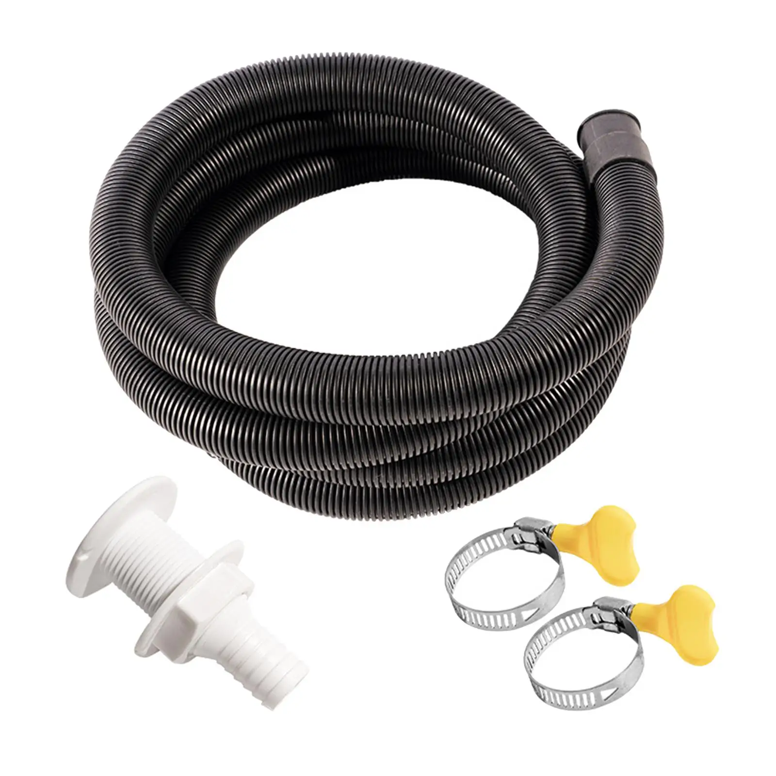 Bilge Pump Hose Installation Kit 6.6 FT Plastic Hose 3/4-Inch Diameter with 2 Hose Clamps and Thru-Hull Fitting