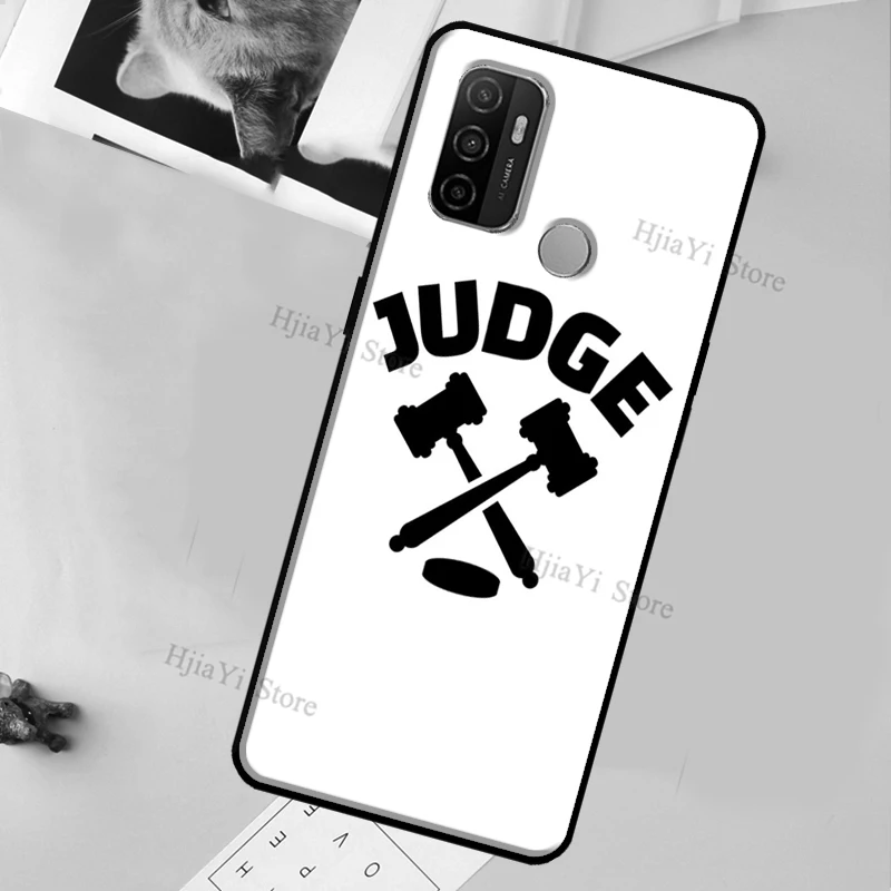 Gavel Law Judge Justice For OPPO A15 A91 A83 A53 A31 A9 A5 2020 A3S A5S A1K Find X3 Pro F5 F7 A52 A72 Phone Case