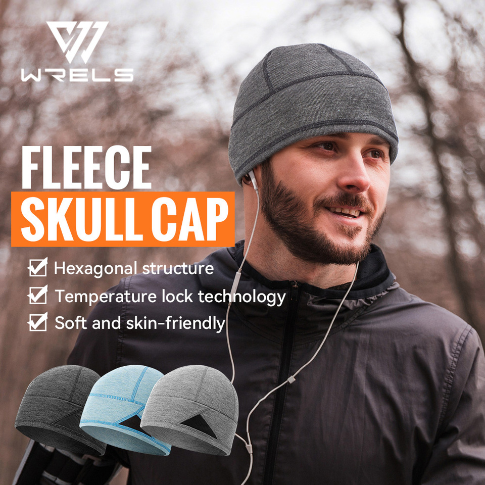  WRELS Winter Beanie Hat Warm Fleece Lined Skull Cap for Men Wome Windproof Hat Soft Polar Beanie Hat Unisex Outdoor Sports Hat 