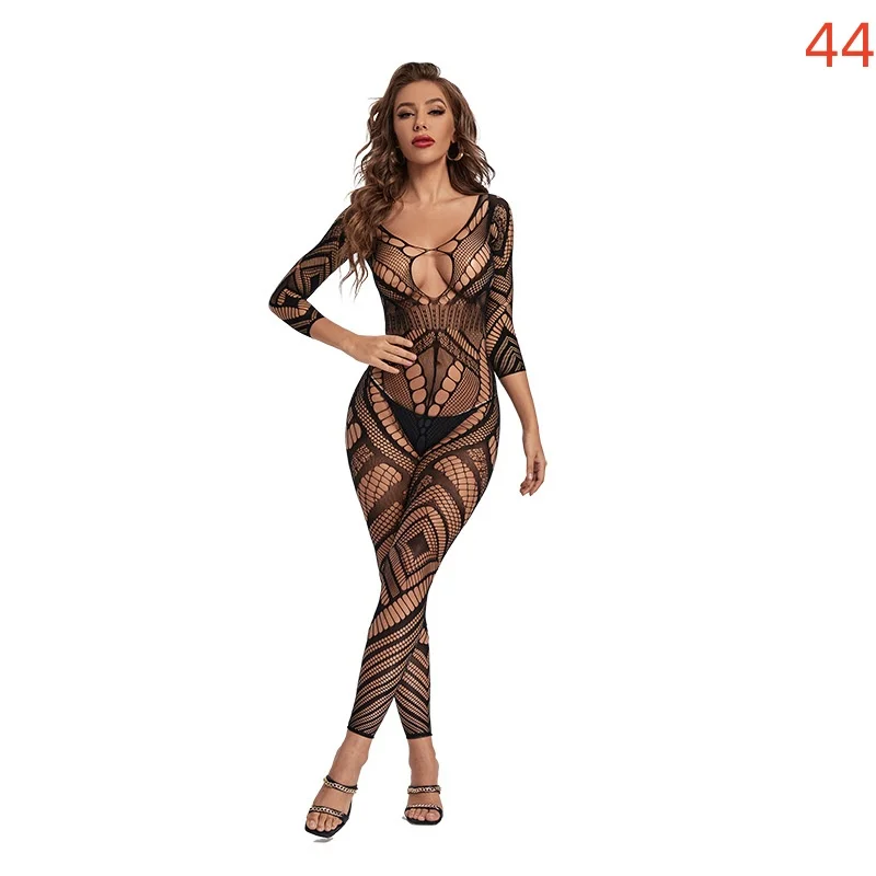 NEWFUNJOIN Sexy Lingerie One Piece Crotchless Bodystocking per le donne tuta trasparente calze esotiche costumi erotici del sesso