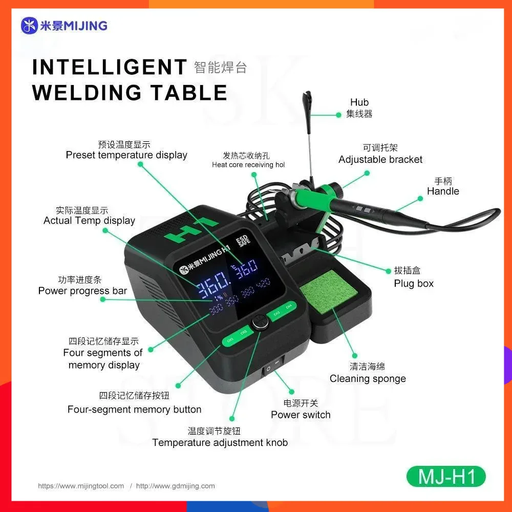 Mijing MJ-H1 Soldering Station Compatible Original Soldering Iron Tip 210 Handle Control Temperature Welding Rework Station