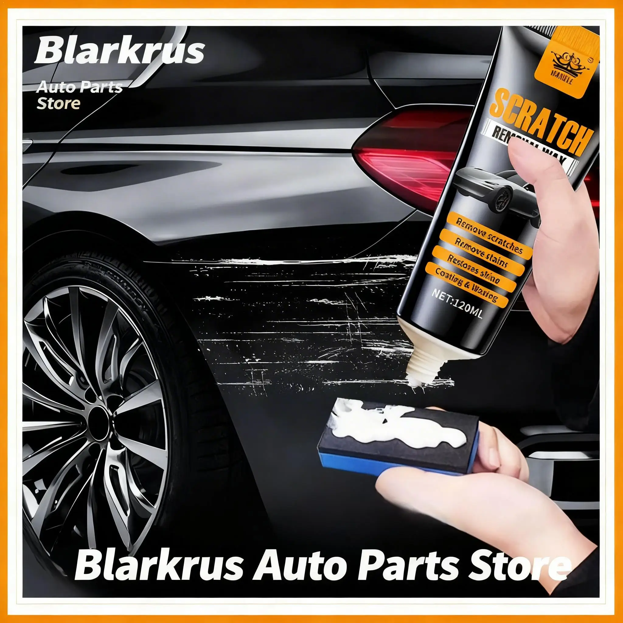 

Набор для удаления царапин с автомобиля 120 мл: воск, губка, полотенце. Полный комплект для восстановления блеска, удаления пятен и царапин. Уход за автомобилем «Всё в одном».