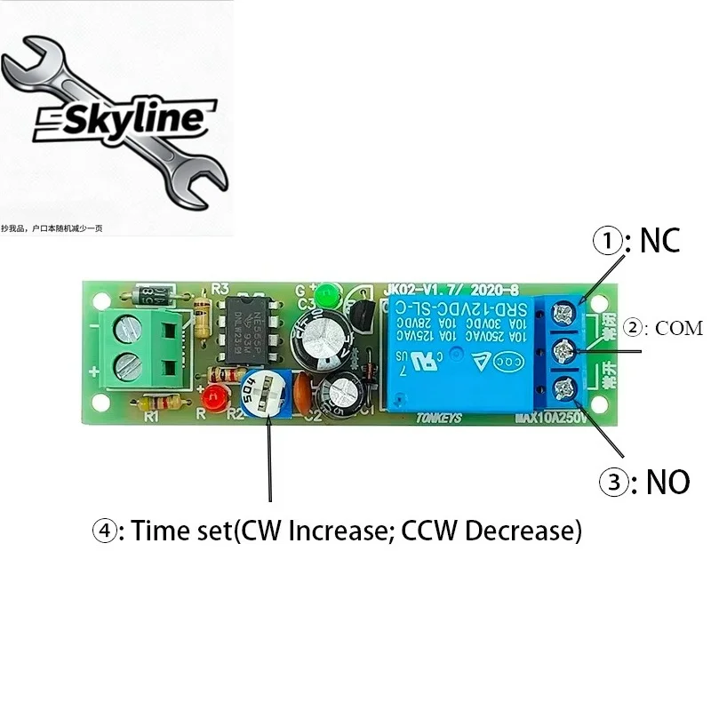 Time Delay Relay Module 5V 12V 24V Adjustatle 10s 60s 100S 200S Delay Timer Close Switch
