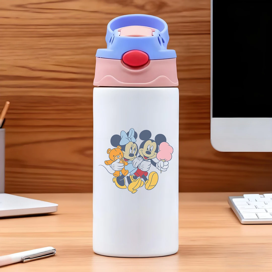 

Disney cartoon Minnie and Mickey classic pattern 304 stainless steel cartoon straw cup children's water cup New Year gift