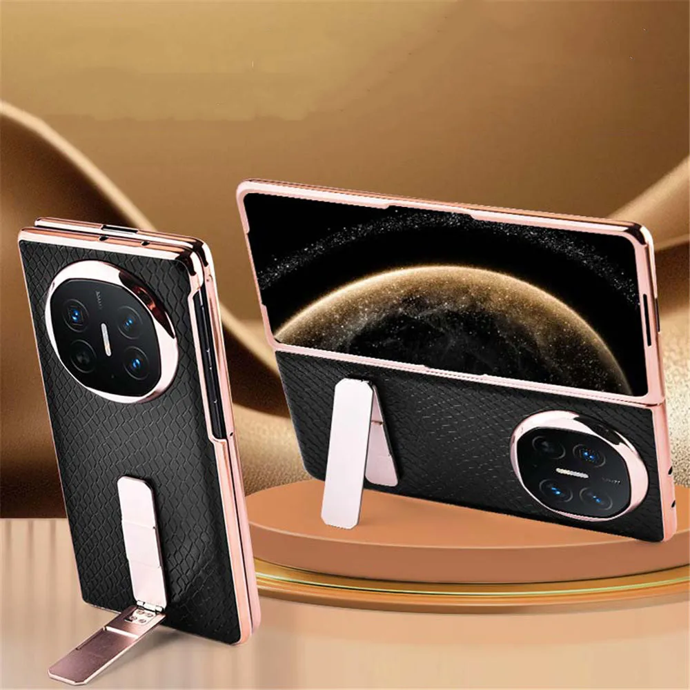 حافظة جلدية من جلد البقر الطبيعي الفاخر لهاتف هواوي ميت X6 X5 X3 غطاء حامل بنمط بيثون