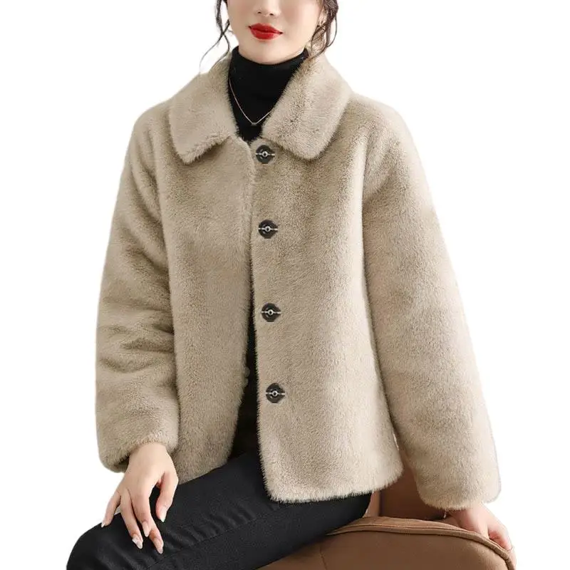 

2025 Women's Clothing Artificial Mink Hair Fur Short Coat Winter New 1125
