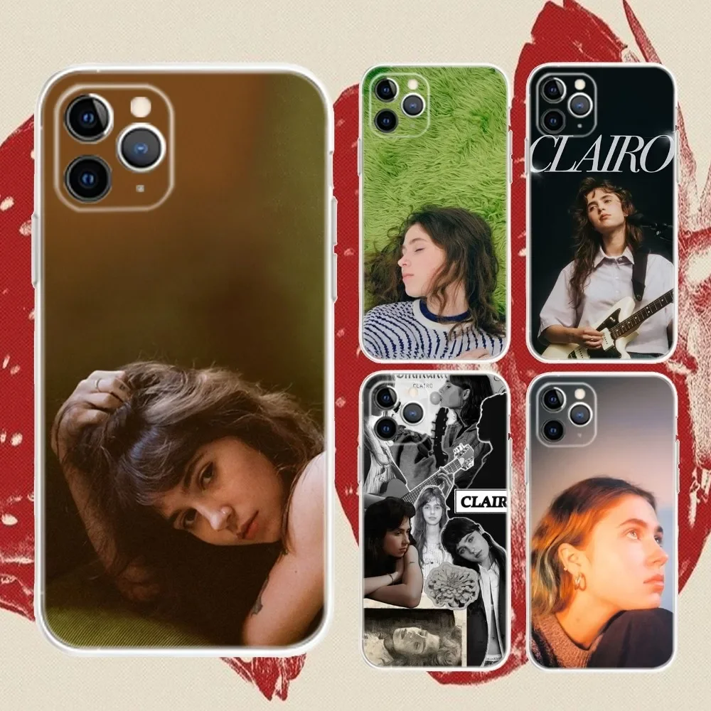 

Singer Clairo Charm Phone Case For iPhone 16,15,14,13,12,11 Plus,Pro,Max,XR,XS,X,7,8 Plus,SE,Mini Transparent Silicone Soft