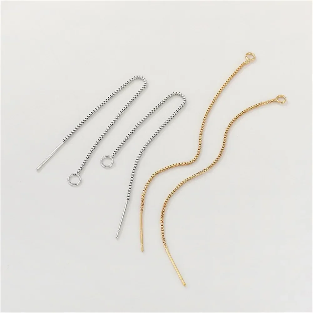 

18K Gold-plated Chain Ear Pin Earrings Accessories Handmade Diy Earrings Jewelry Material Package E002