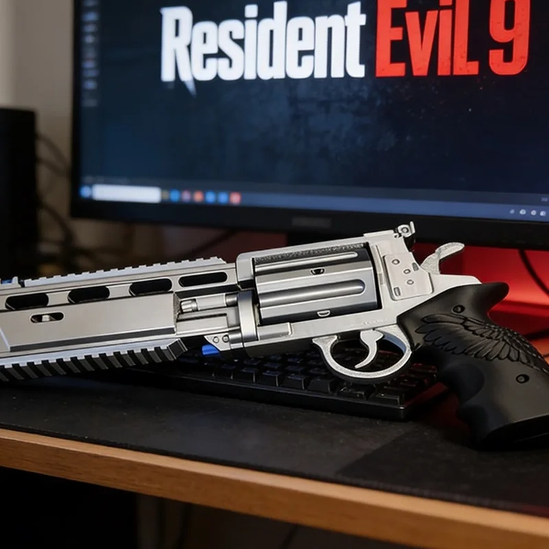 Figura de Revólver de Leon de Resident Evil 9 Requiem, Accesorio de Cosplay, Modelo de Pistola de Juguete Articulada, Adorno, Regalo