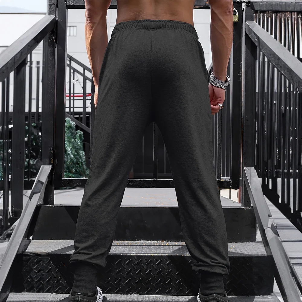 Summer Stretch Men's Sports Pants Casual Outdoor Soccer Training Fitness Pants Elastic Waist Jogging Loose Tide Men's Clothing