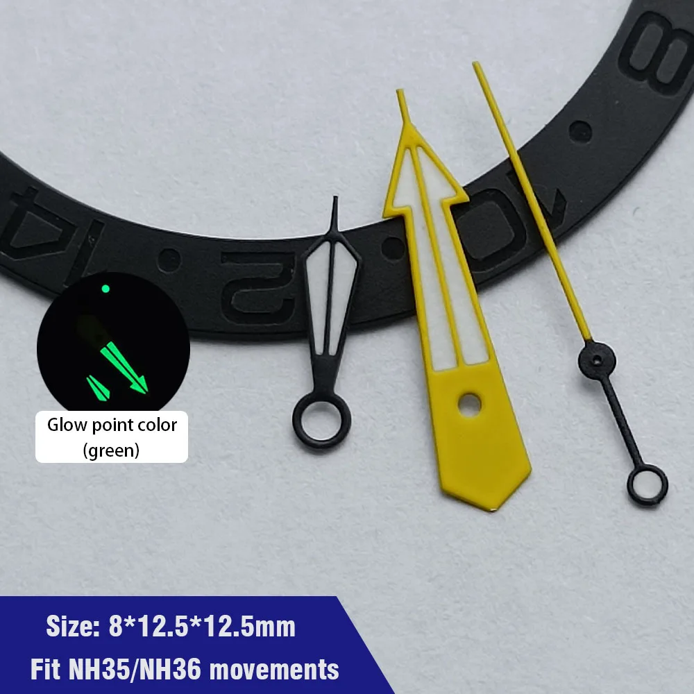 Watch Accessories Pointer NH35 NH36 sport watch Hands Green Super Luminous Suitable For NH35 NH36 Movement