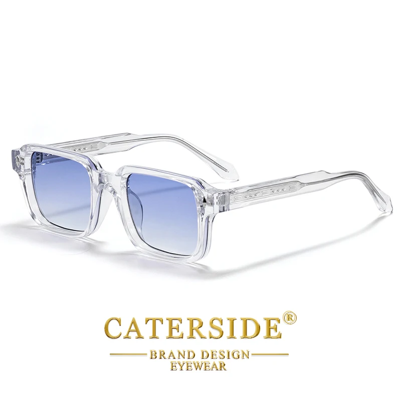CATERSIDE Vintage Herren Quadratische Sonnenbrille Marke Design Tempel Tipps Sonnenbrille Damen Outdoor Reise Party Brillen UV400 – Detail 13
