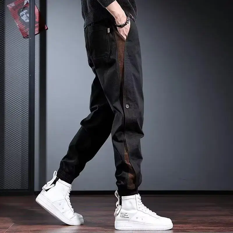 

Men's Clothing M-8Xl Plus Size Sweatpants Man Spring Autumn Versatile Leisure Men's Straight Leg Pants New Overalls Harem Pants
