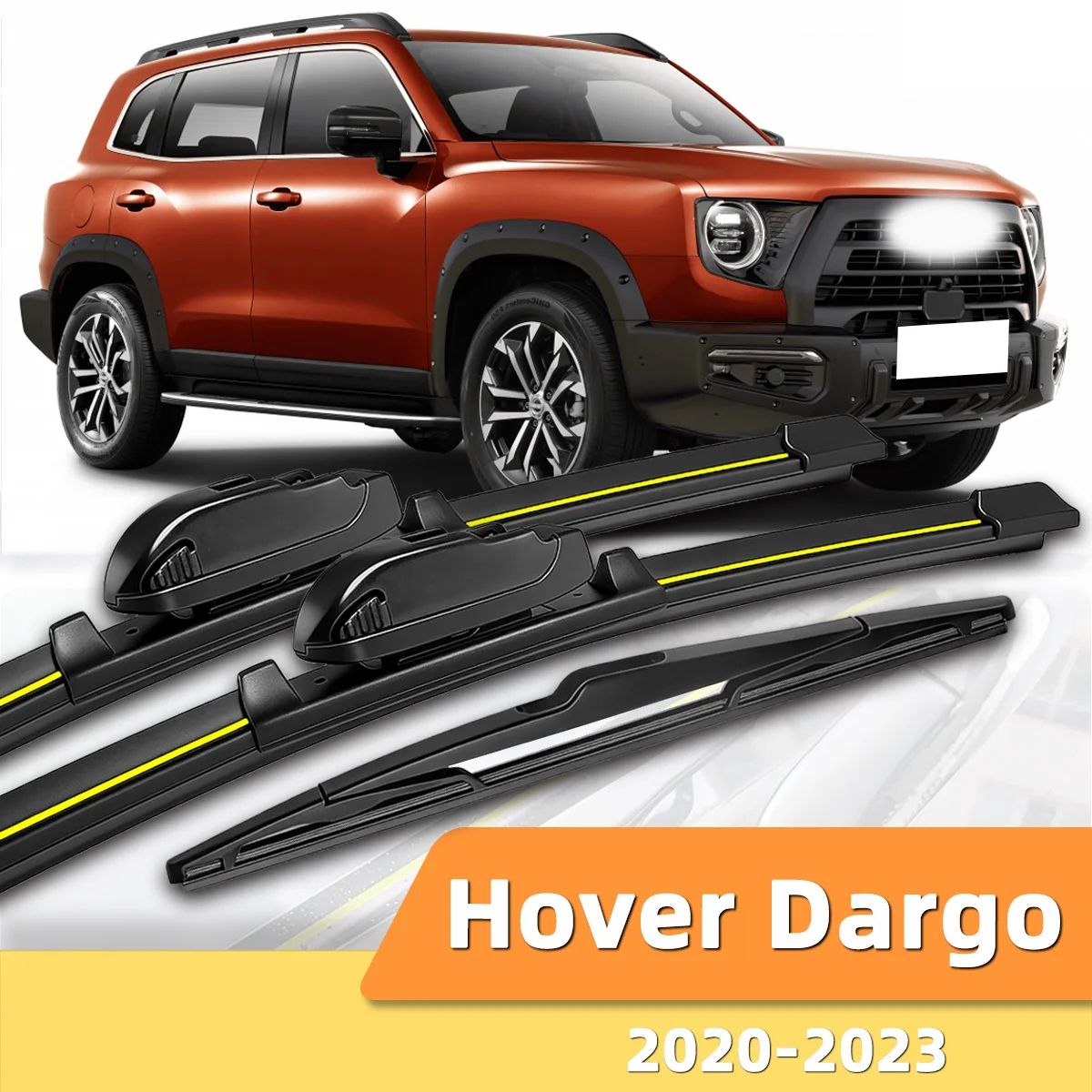 3 Stück Scheibenwischer vorne und hinten, geeignet für Haval Hover Dargo 2020–2023, Auto-Windschutzscheiben-Zubehör 2020 2021 2022