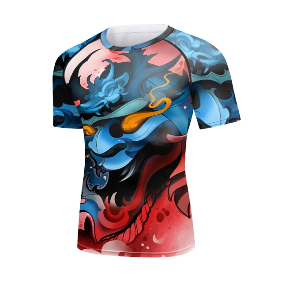 Cody Lundin Sublimation Printed Men Spandex Gym Clothes Jiu jitsu gi BJJ Rash Guard Printing Grappling Wear Tight Casual T shirt