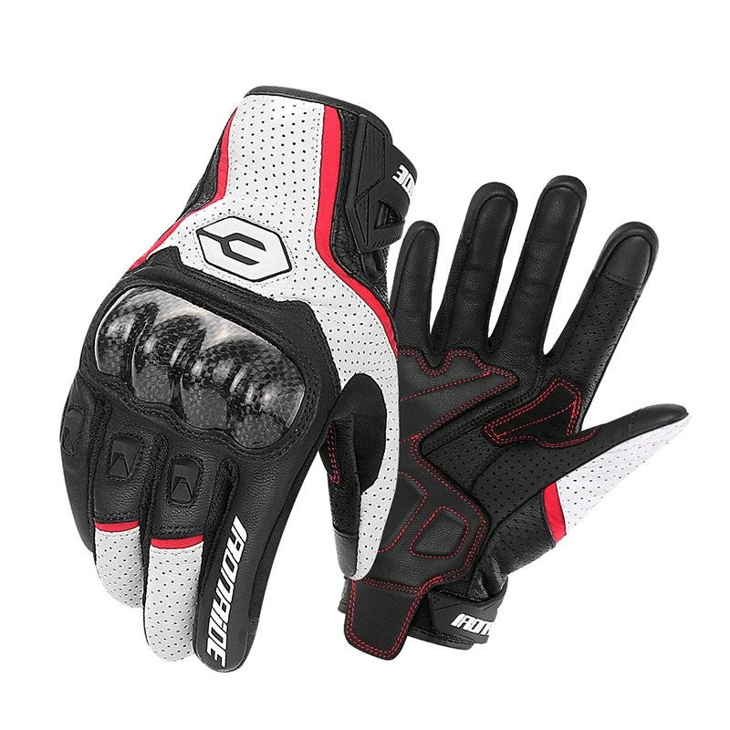 

Motorcycle Riding Gloves Leather Summer Carbon Fiber Drop-proof Breathable Off-road Racing Protective Motorcycle Gloves