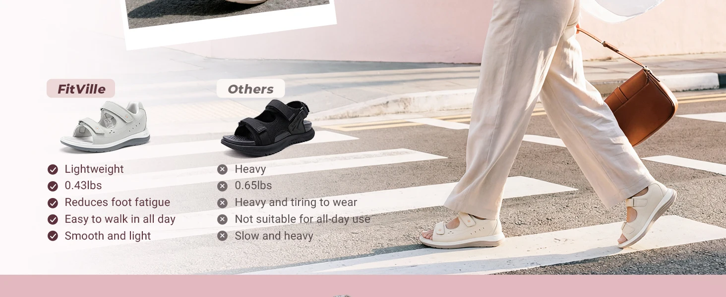 FitVille Damen-Sportsandalen mit breiter Zehenbox, bequeme Diabetiker-Schuhe für Frauen, flache Hausschuhe zur Linderung von Fußschmerzen und Ballenzehen. – Detail 6