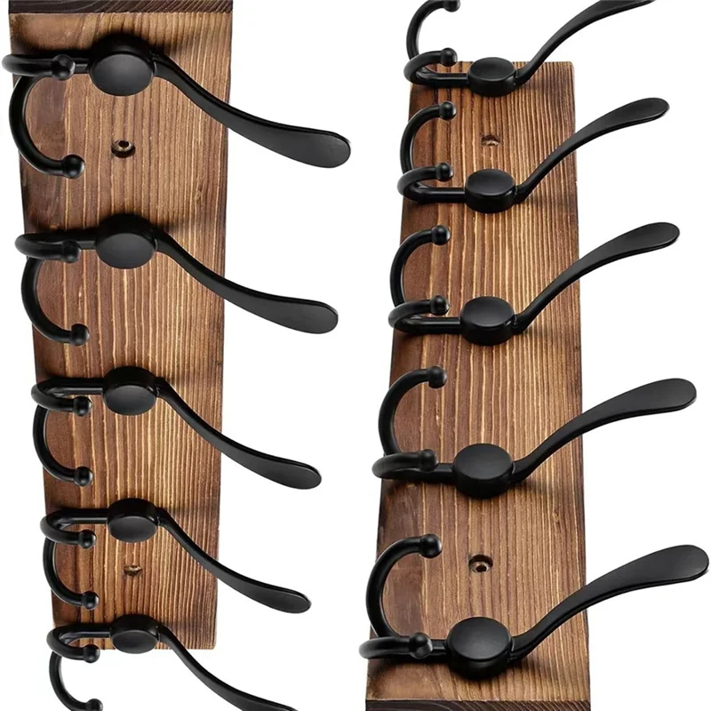 HHO-For Hanging Coat, Racks 2 Pack Wall Mount 16.8" Rustic Hat Rack Farmhouse Style Wall Hooks For Hanging Clothes, Bags Towels
