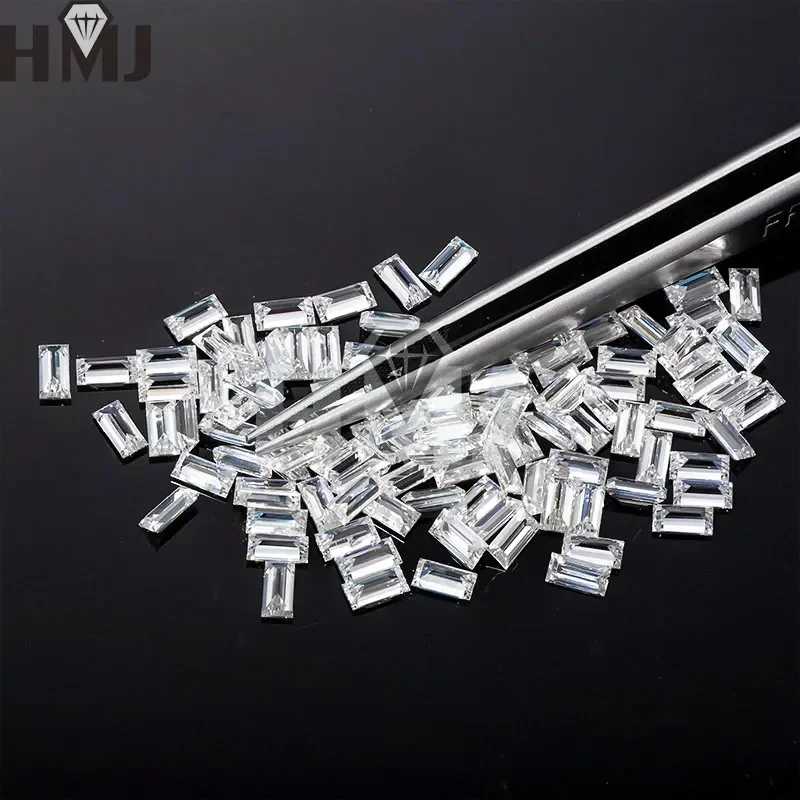 Loose Moissanite Diamond Baguette Step Cut 0.5ct D Color VVS1 Clarity for Rings Necklace Jewelry Making with GRA Certificate