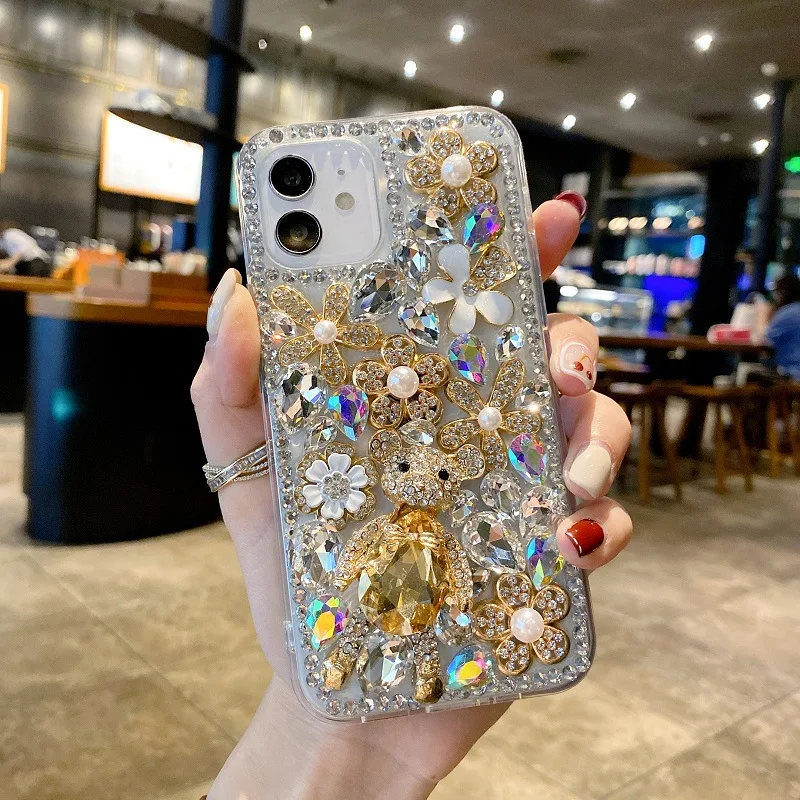 

Rhinestone Diamond Bling Back Phone Case, Cover Accessories for Huawei P30, P50Pro, P40lite, Mate30, 40, Honor 8X, 9X, 50, 60Pro