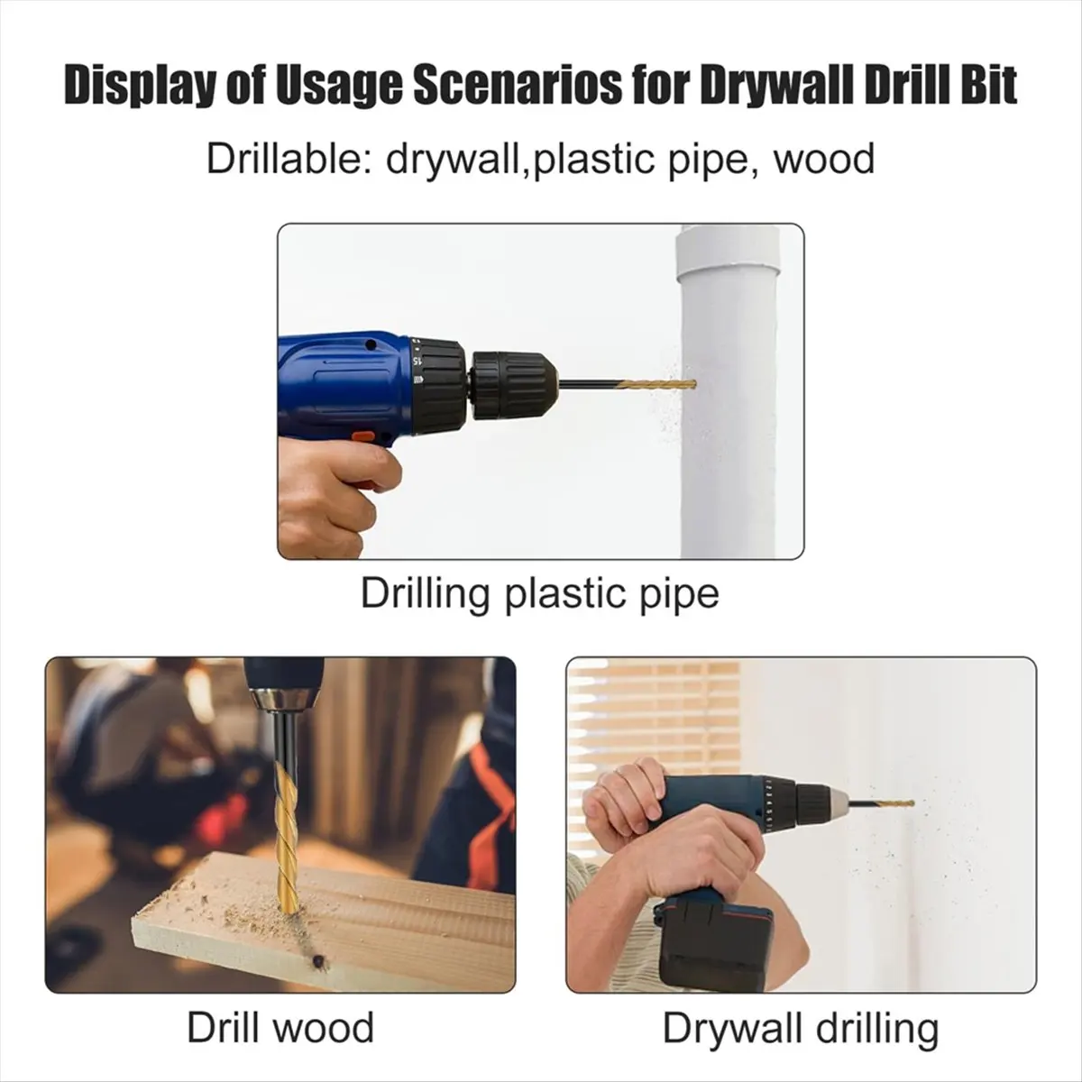 60 PCS Drywall Bit,Drywall Router Bits for Cutting Drywall,1/8-Inch Drywall Guidepoint Cutting Bits,Used with Spiral Saw