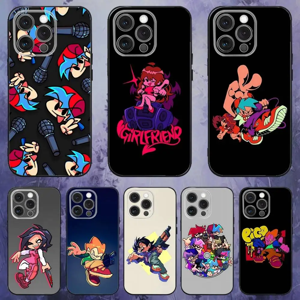 

Game F-Friday Night Funkin Phone Case For iPhone 17,16,15,14,13,12,Pro,Max,Plus,E,SE4,Air,Mini Black Soft Box